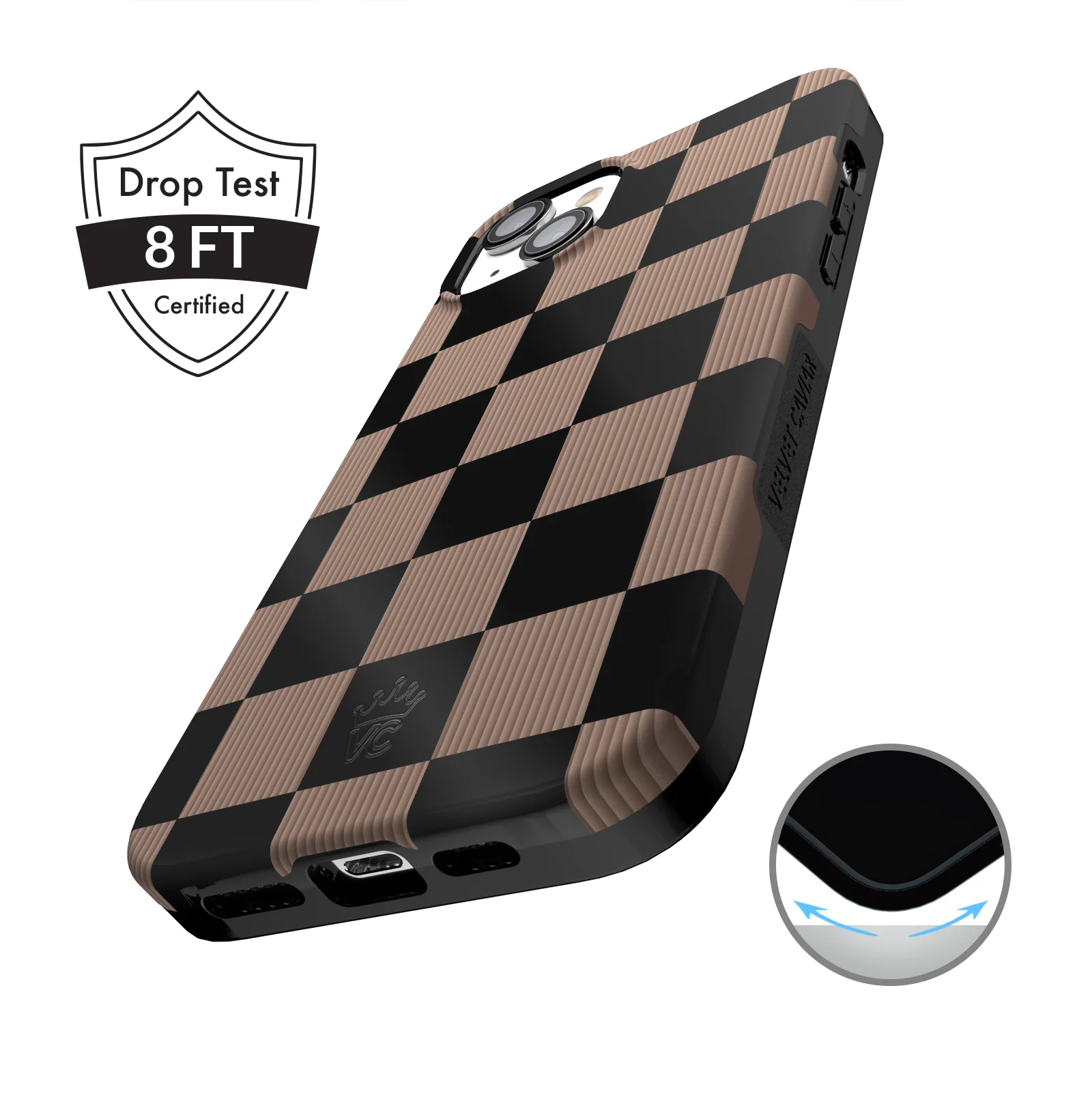 Mocha Vibe Checkered iPhone Case - Image 44