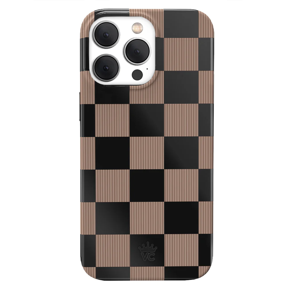 Mocha Vibe Checkered iPhone Case - Image 6