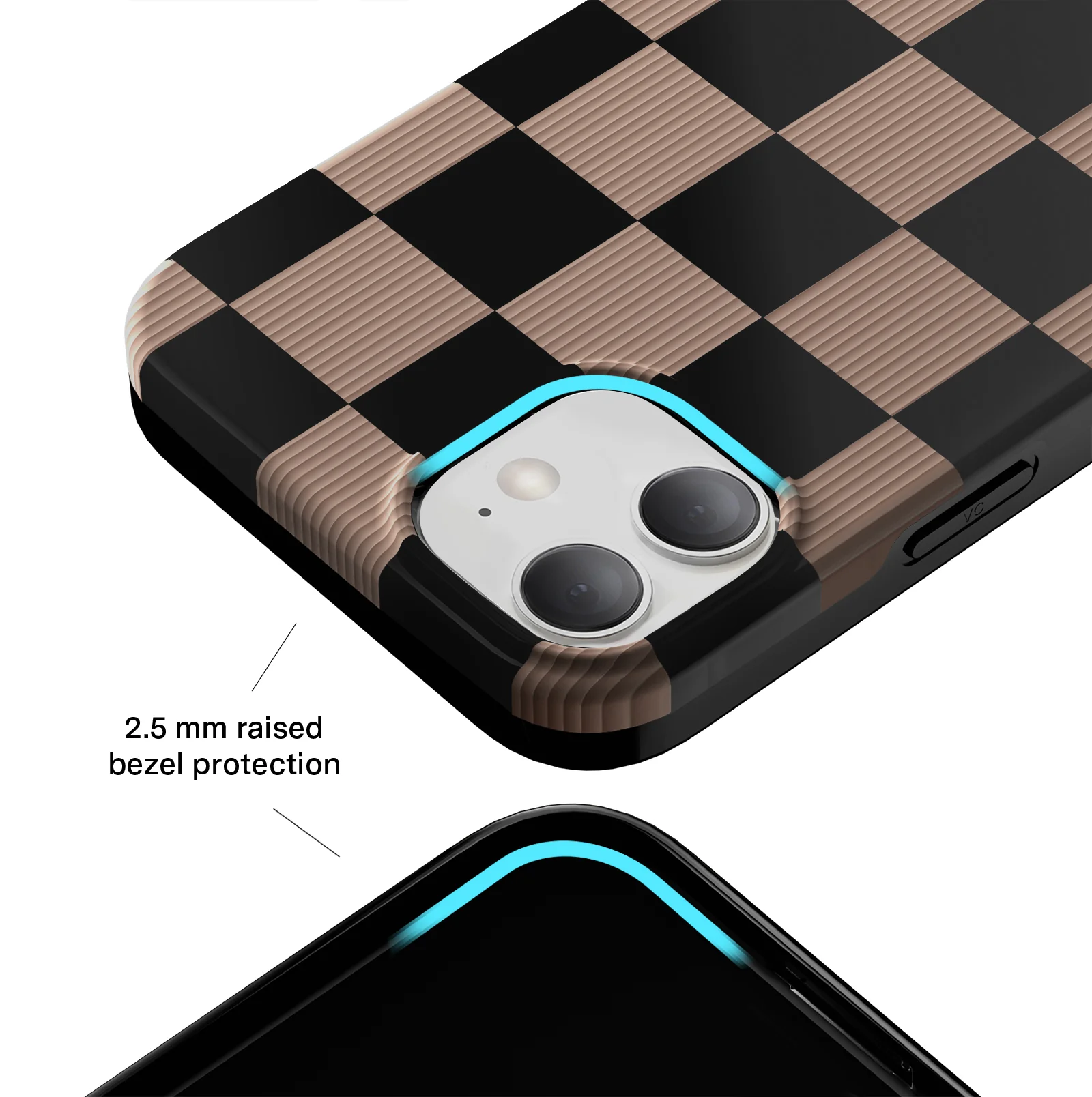 Mocha Vibe Checkered iPhone Case - Image 62