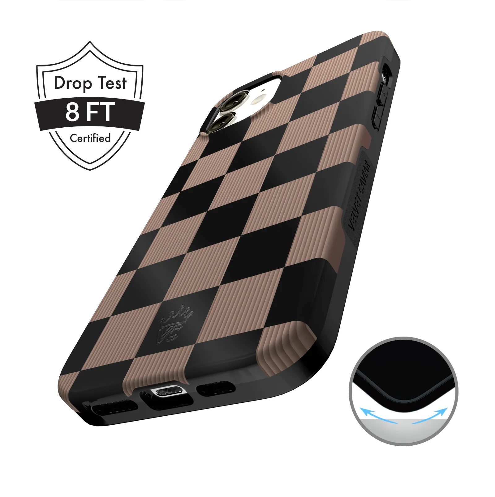 Mocha Vibe Checkered iPhone Case - Image 64