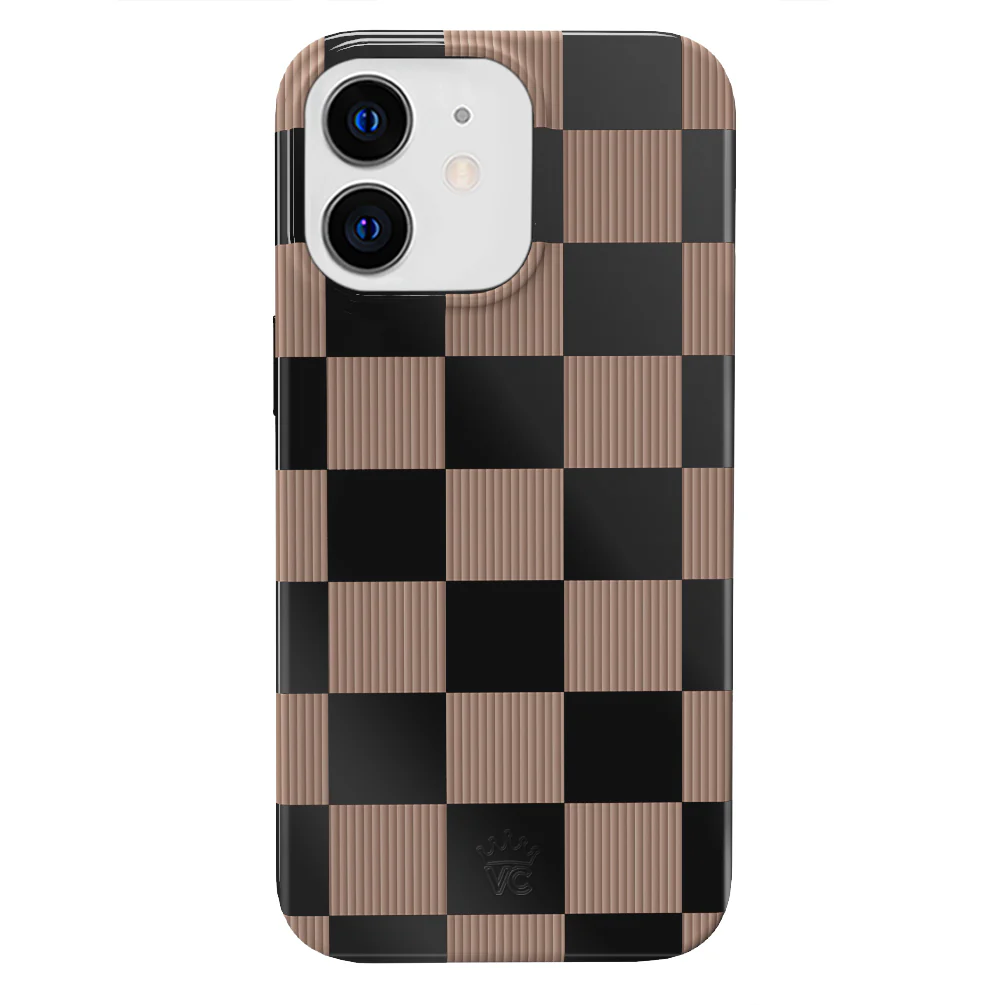 Mocha Vibe Checkered iPhone Case - Image 66