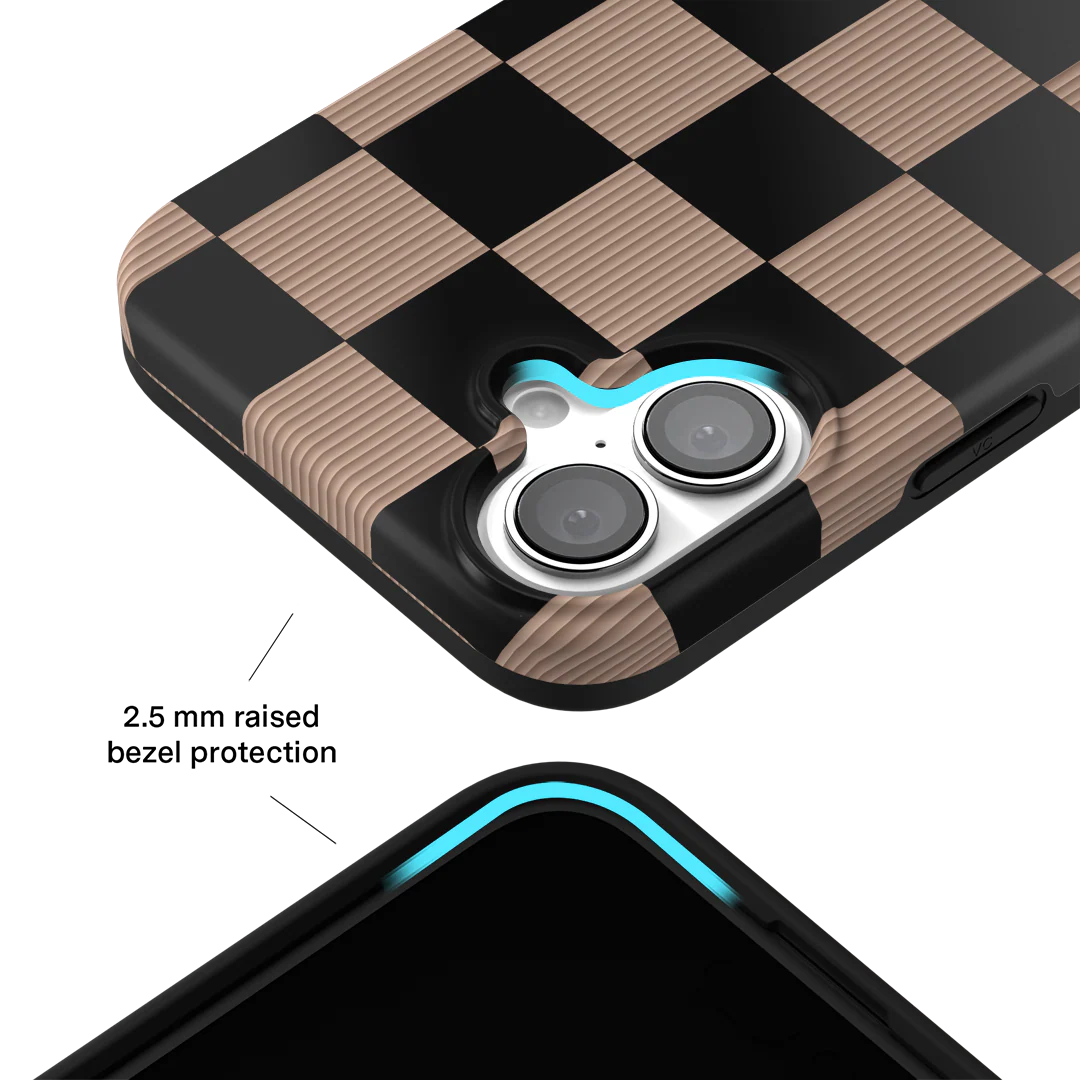 Mocha Vibe Checkered iPhone Case - Image 82