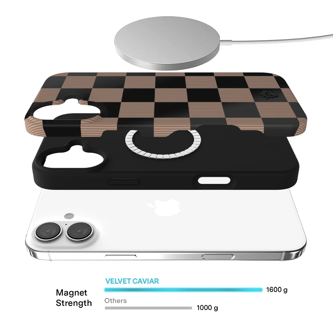 Mocha Vibe Checkered iPhone Case - Image 83