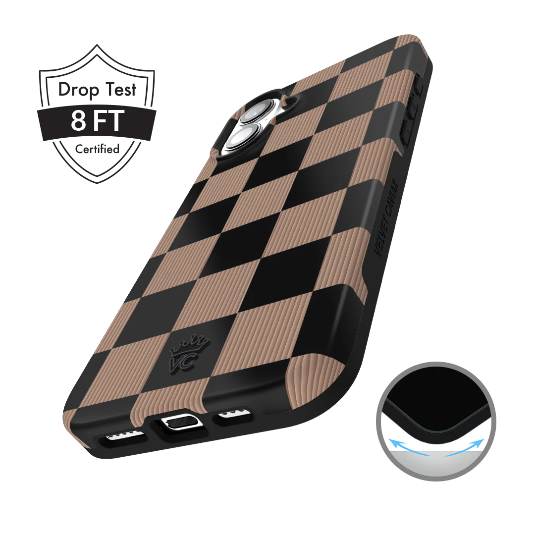 Mocha Vibe Checkered iPhone Case - Image 84