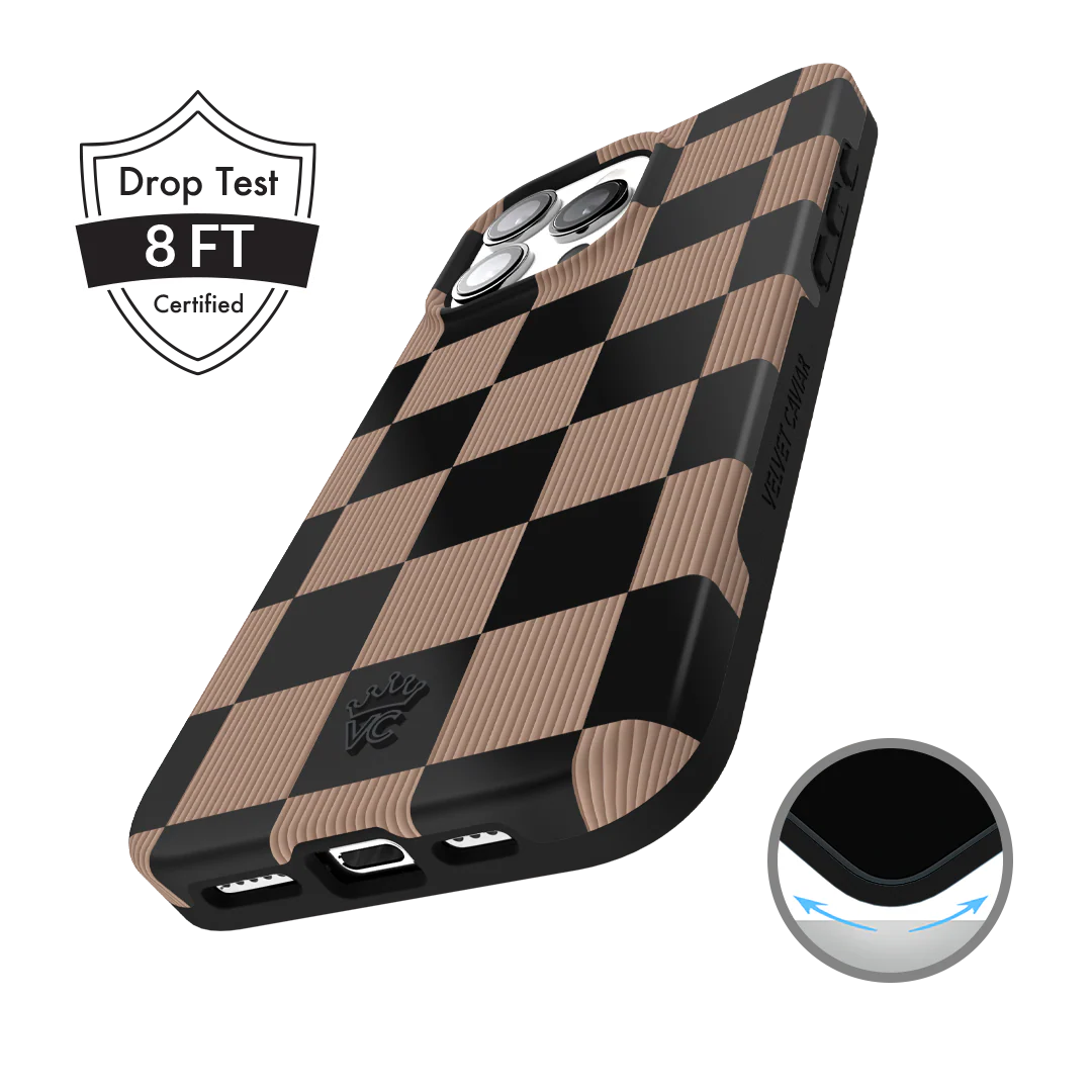 Mocha Vibe Checkered iPhone Case - Image 99