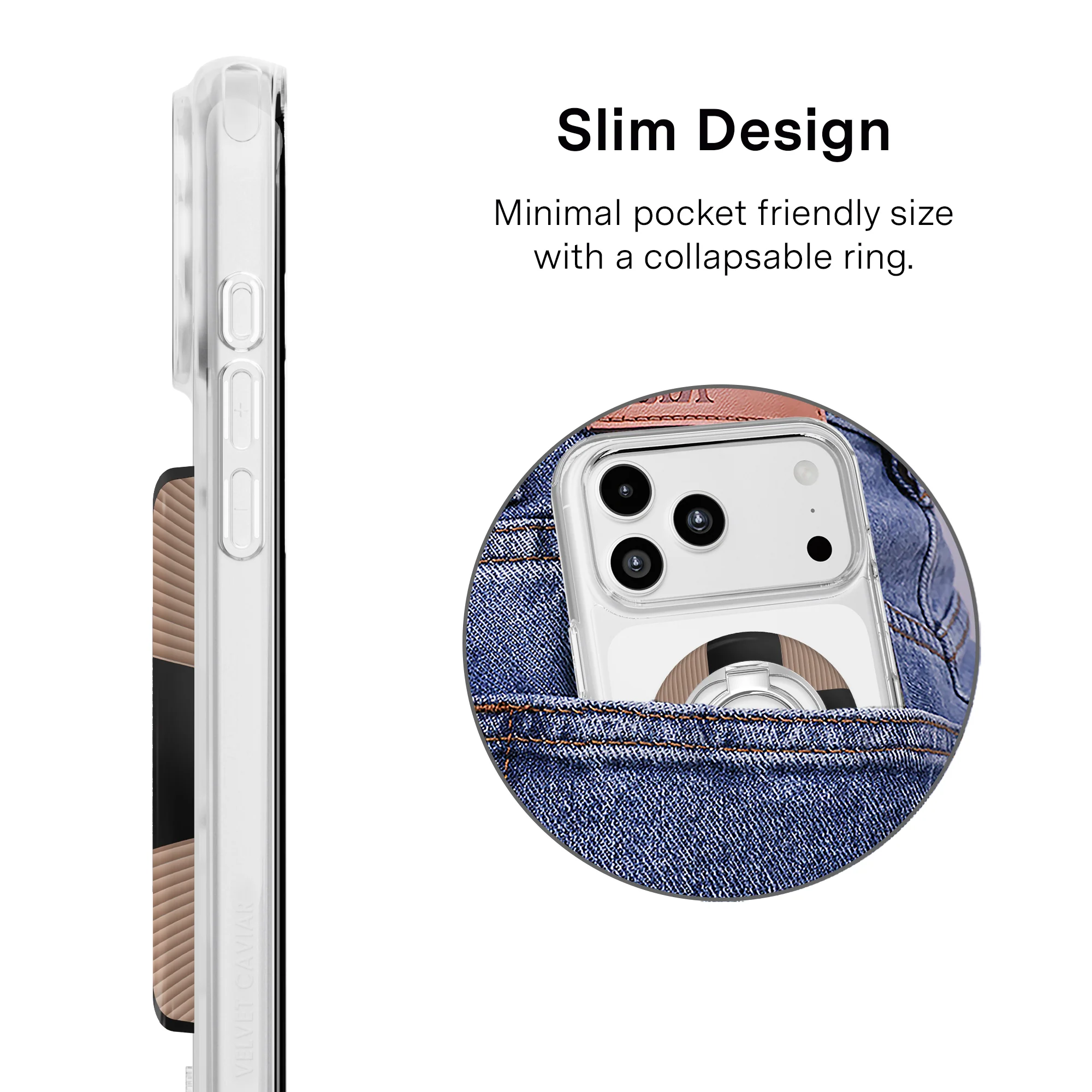 Mocha Vibe Checkered MagSafe Grip Ring - Image 3