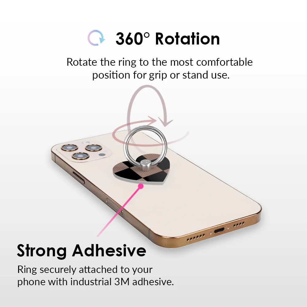 Mocha Vibe Checkered Phone Ring - Image 3