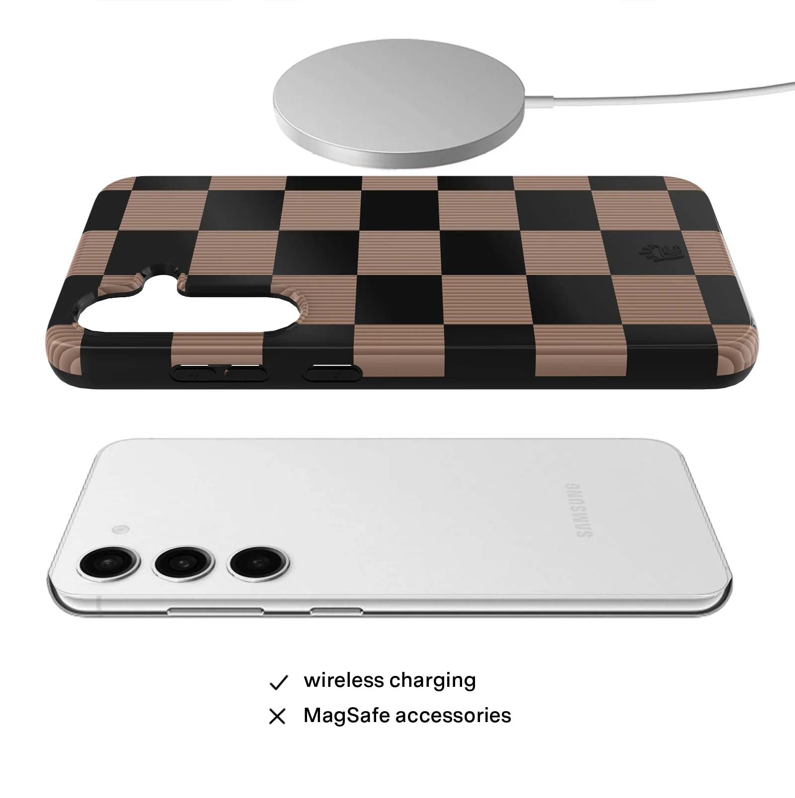 Mocha Vibe Checkered Samsung Case - Image 4