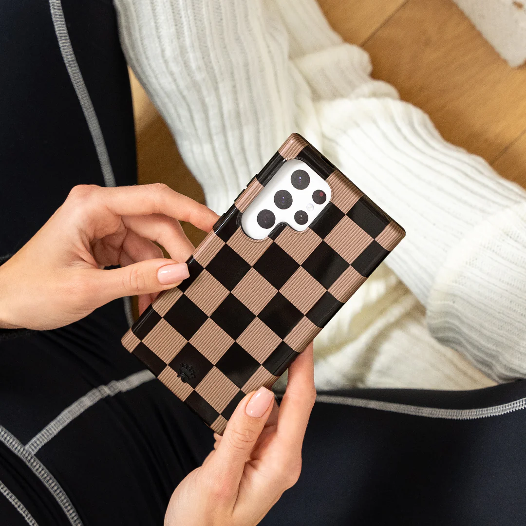 Mocha Vibe Checkered Samsung Case - Image 58