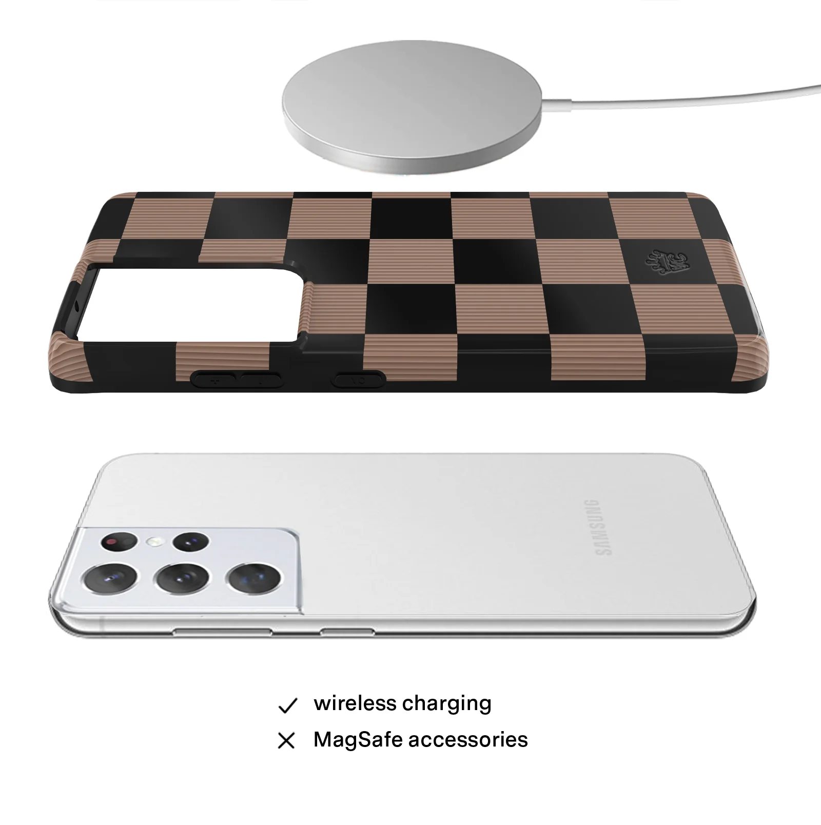 Mocha Vibe Checkered Samsung Case - Image 71