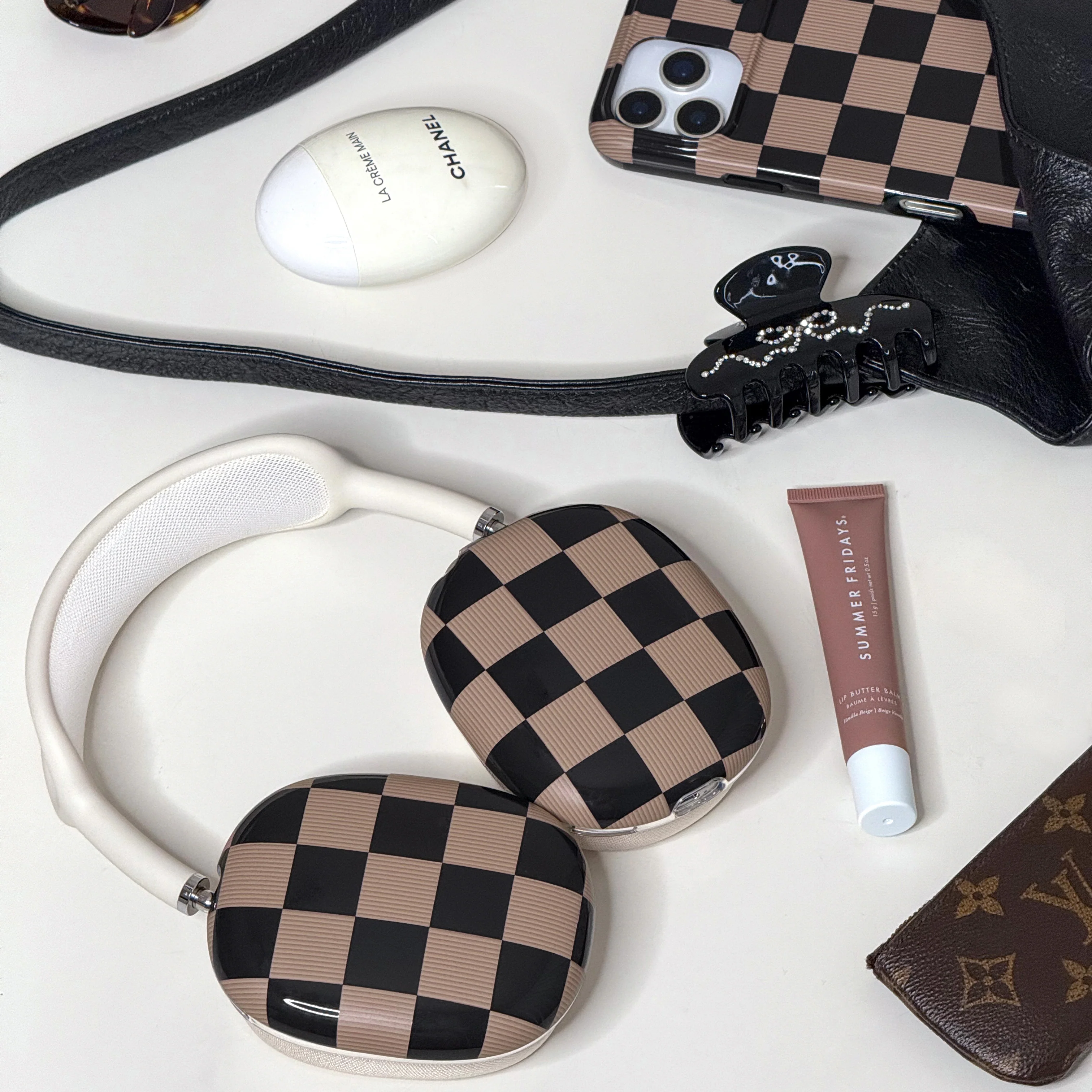 Mocha Vibe Checkered AirPod Max Case - Image 7