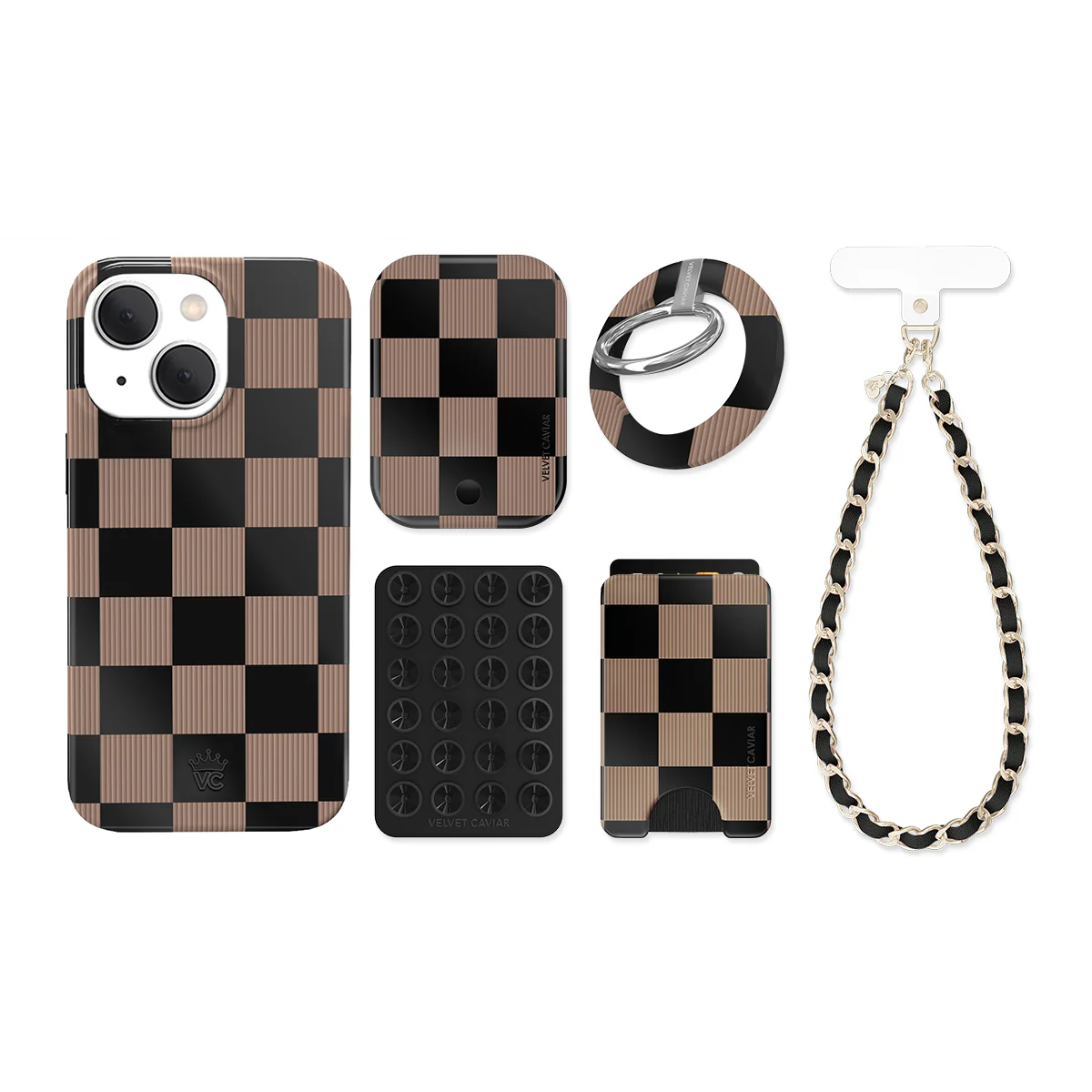 Mocha Vibe Checkered iPhone Bundle Set - Image 16