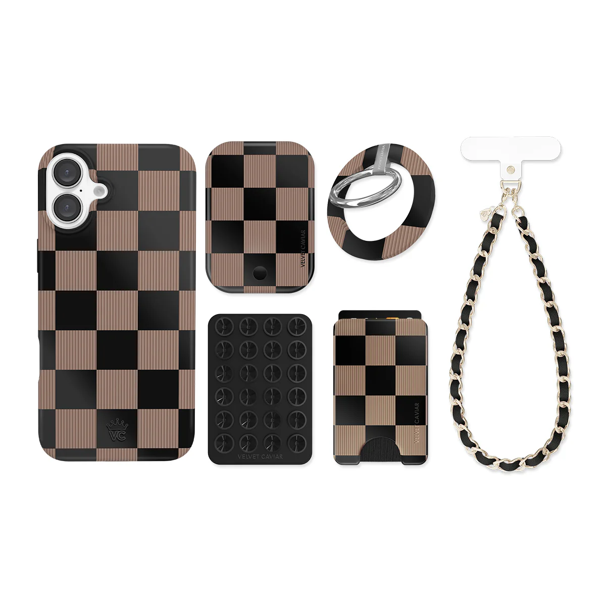 Mocha Vibe Checkered iPhone Bundle Set - Image 17