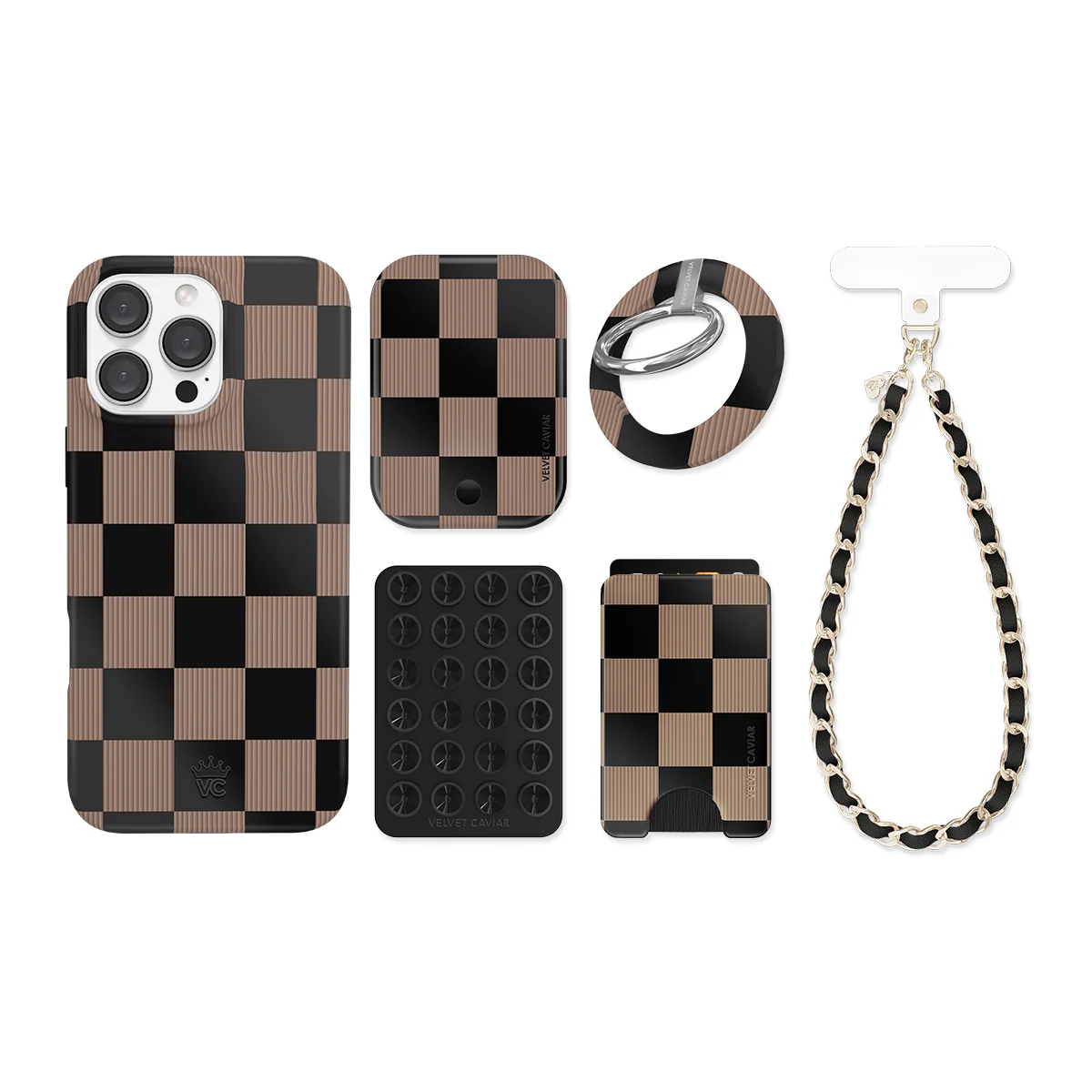 Mocha Vibe Checkered iPhone Bundle Set - Image 18