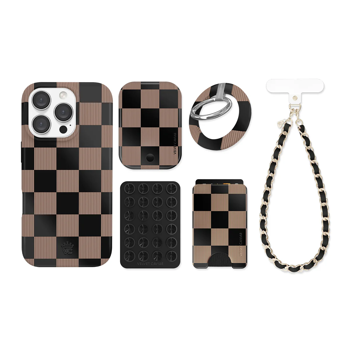 Mocha Vibe Checkered iPhone Bundle Set - Image 19