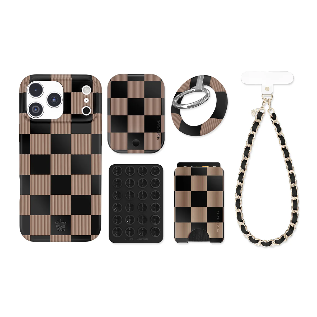 Mocha Vibe Checkered iPhone Bundle Set - Image 22