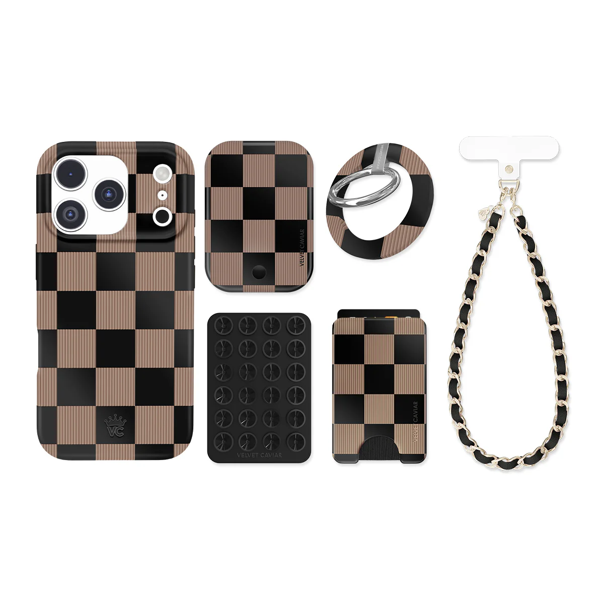 Mocha Vibe Checkered iPhone Bundle Set - Image 23