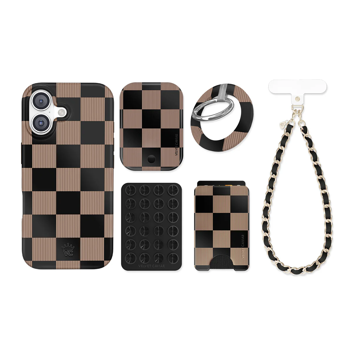 Mocha Vibe Checkered iPhone Bundle Set - Image 24
