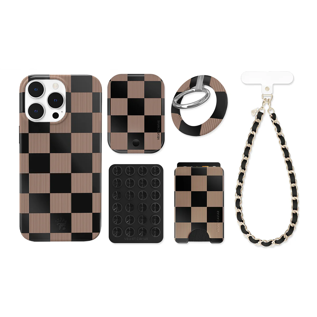 Mocha Vibe Checkered iPhone Bundle Set - Image 3