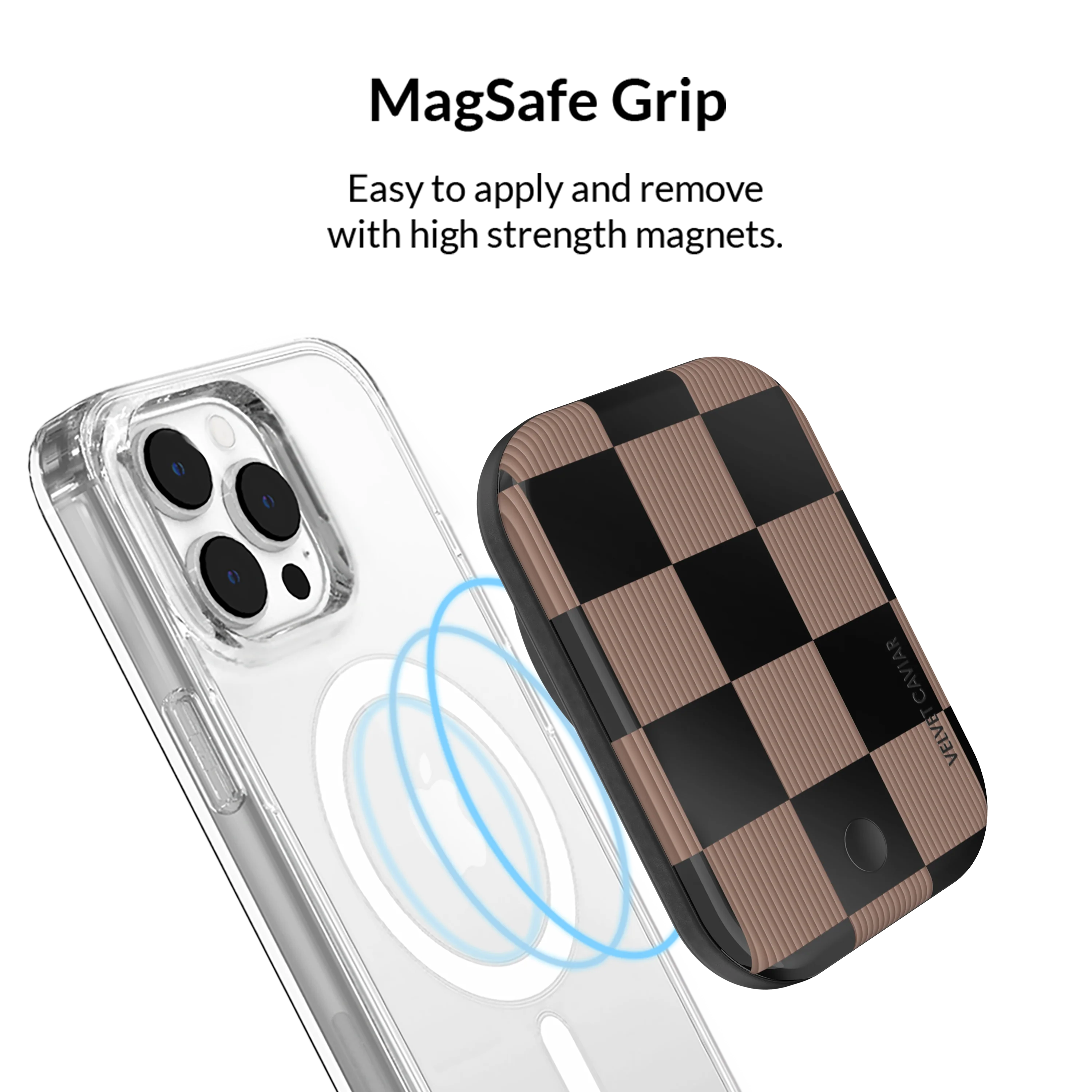 Mocha Vibe Checkered MagSafe Battery Power Pack - Image 4