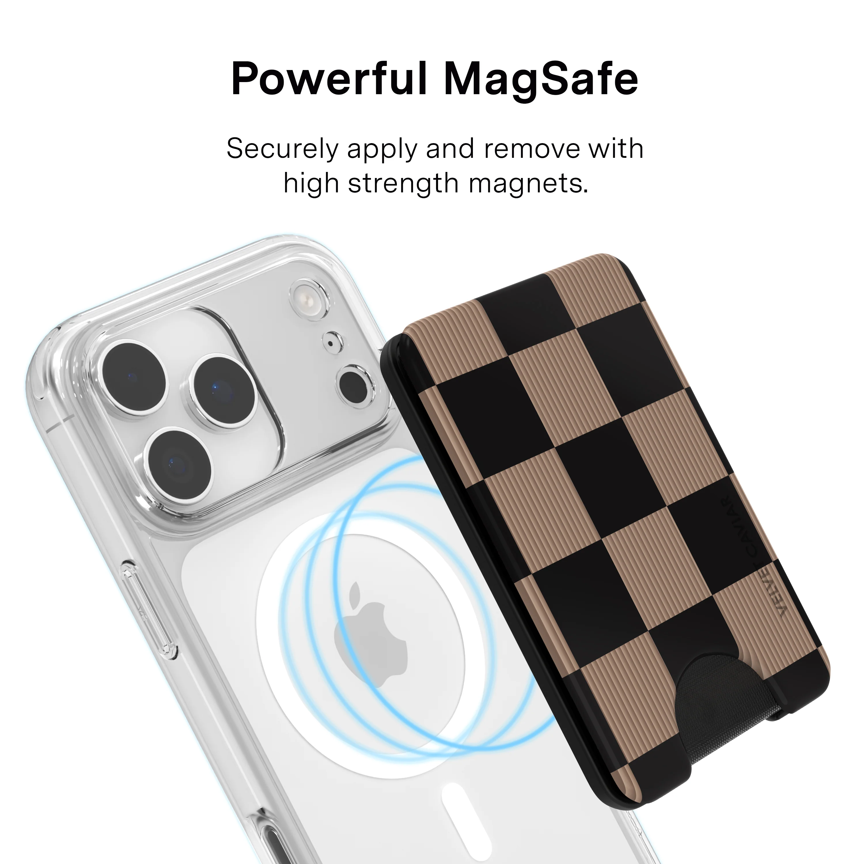 Mocha Vibe Checkered Magsafe Wallet - Image 3