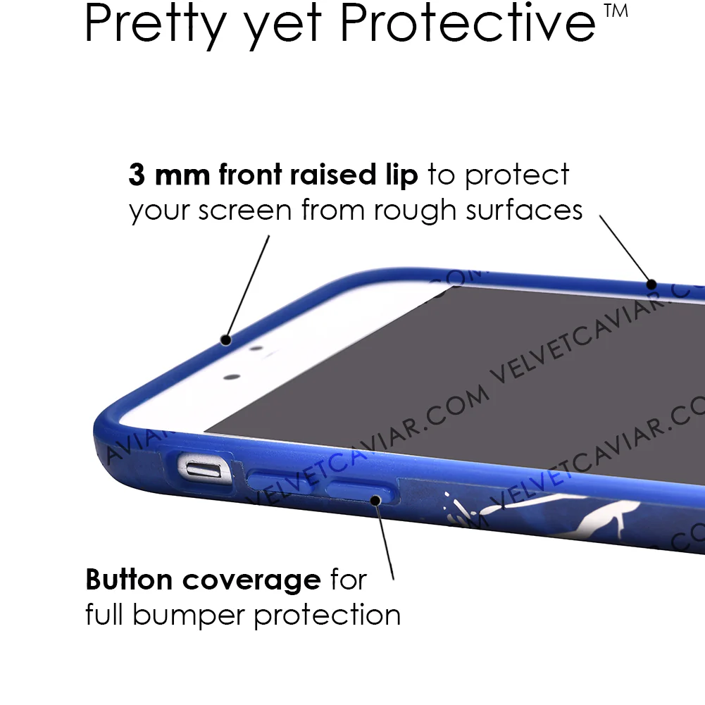 Navy Blue Marble Silver Chrome iPhone Case - Image 39