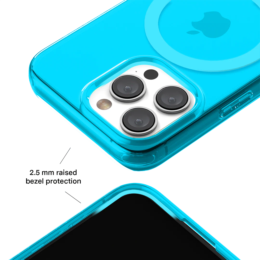 Neon Blue Clear iPhone Case - Image 103