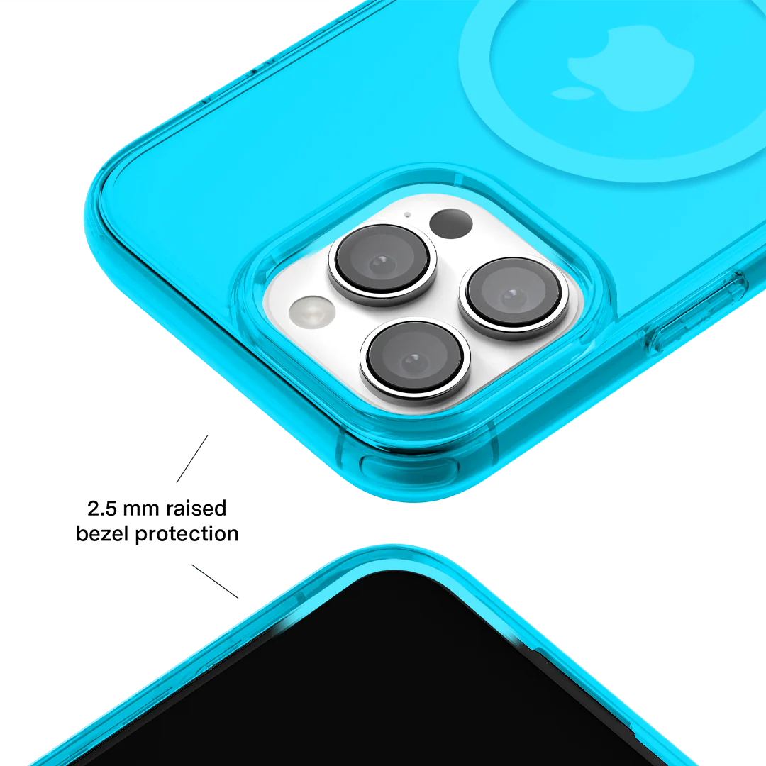 Neon Blue Clear iPhone Case - Image 118