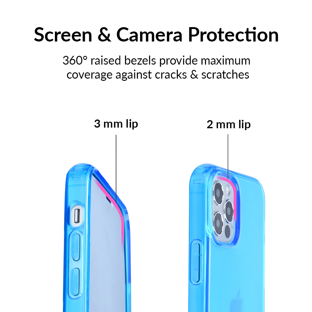 Neon Blue Clear iPhone Case - Image 12