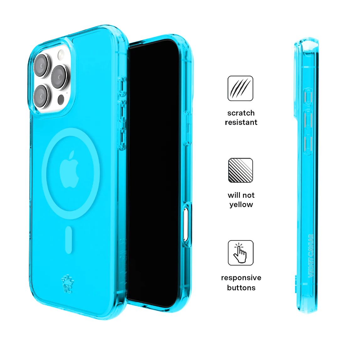 Neon Blue Clear iPhone Case - Image 121