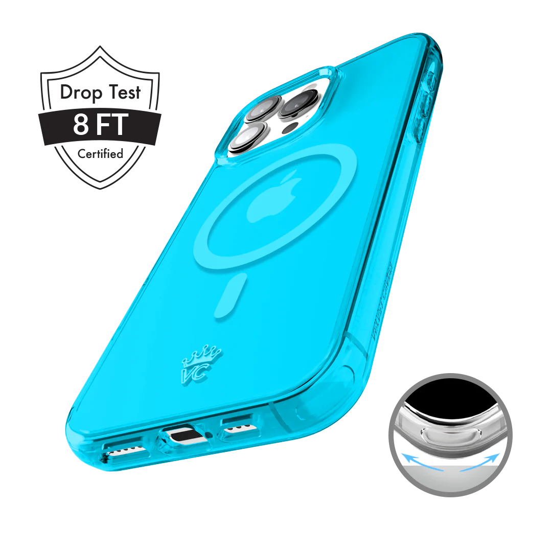 Neon Blue Clear iPhone Case - Image 125