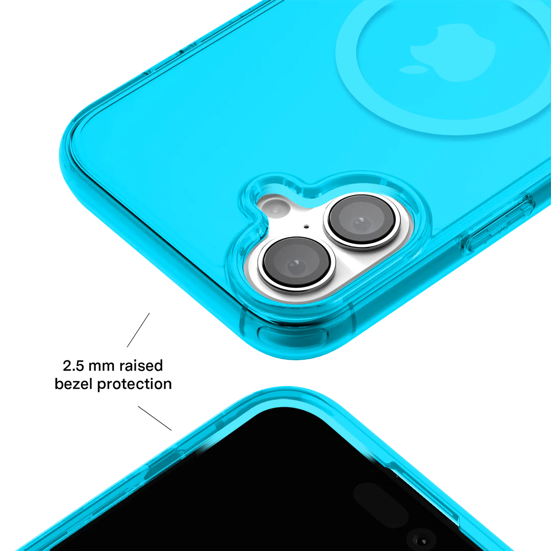 Neon Blue Clear iPhone Case - Image 133