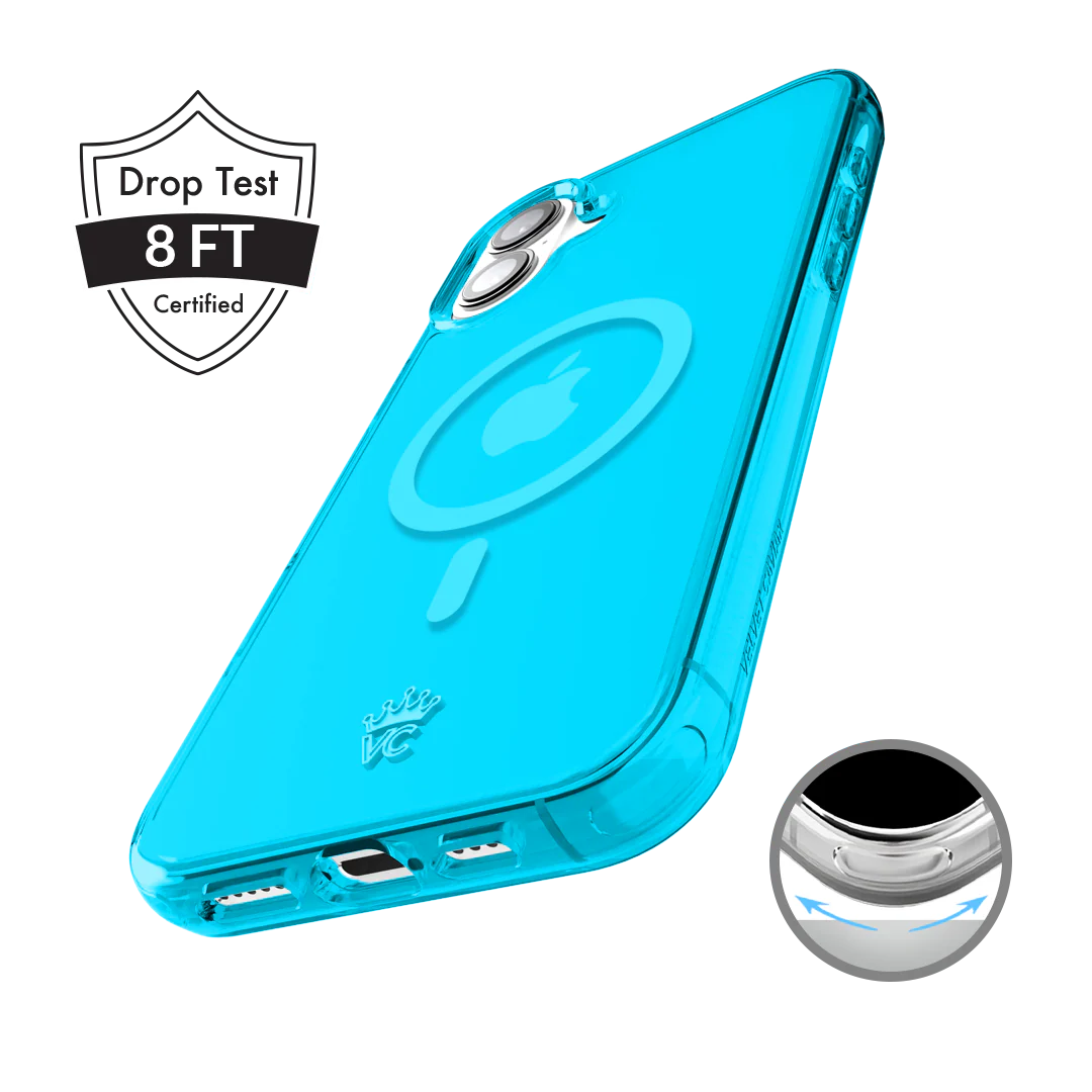 Neon Blue Clear iPhone Case - Image 135