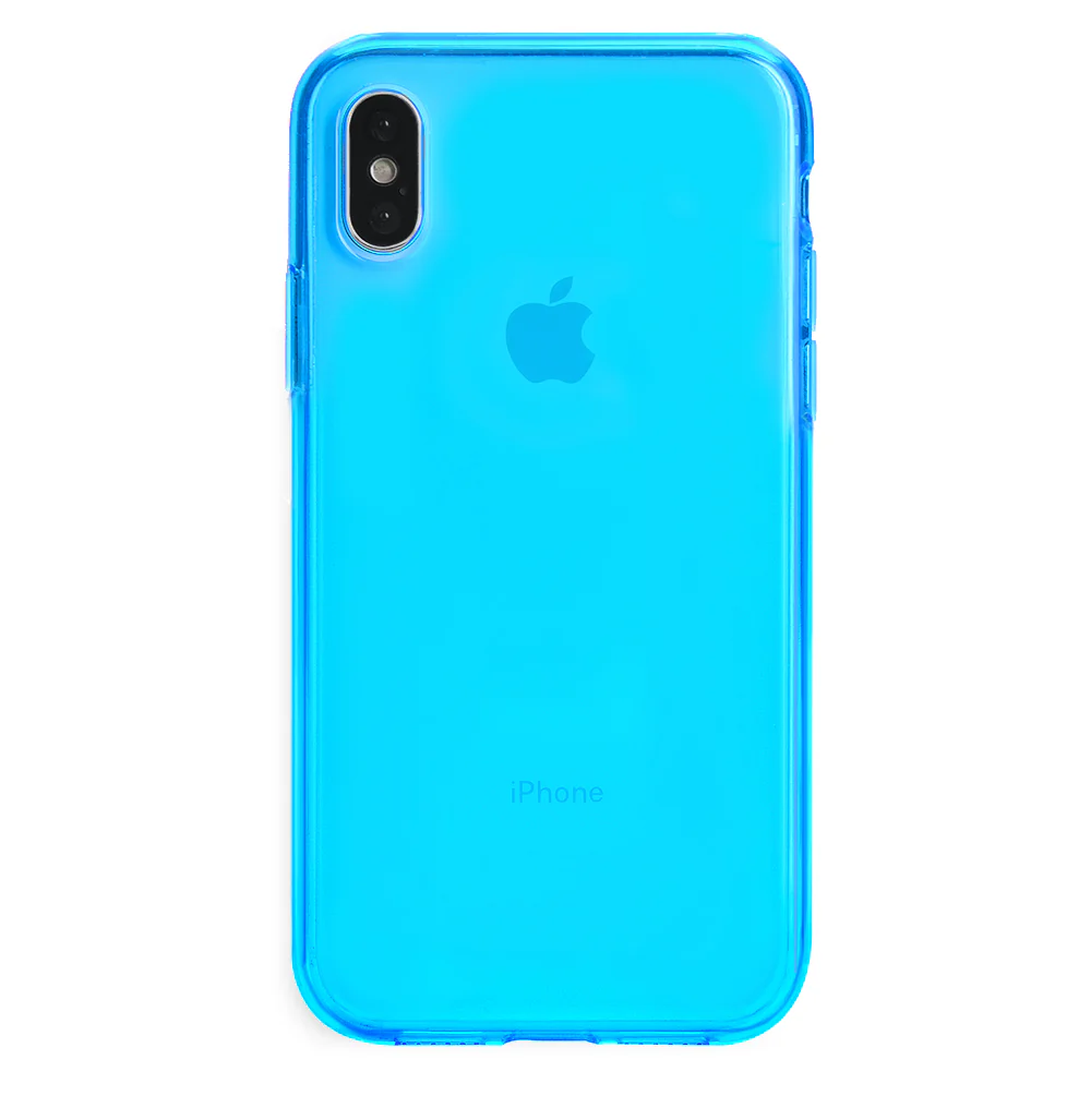 Neon Blue Clear iPhone Case - Image 26