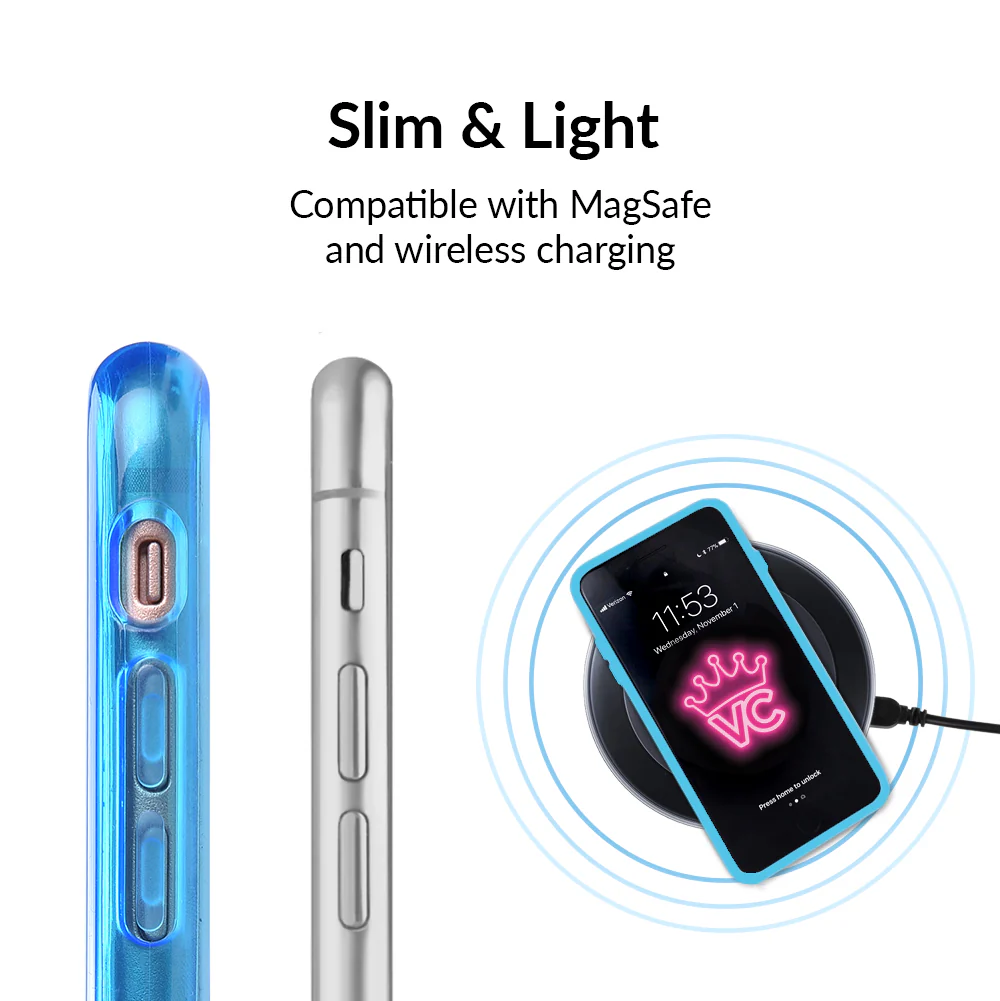 Neon Blue Clear iPhone Case - Image 30