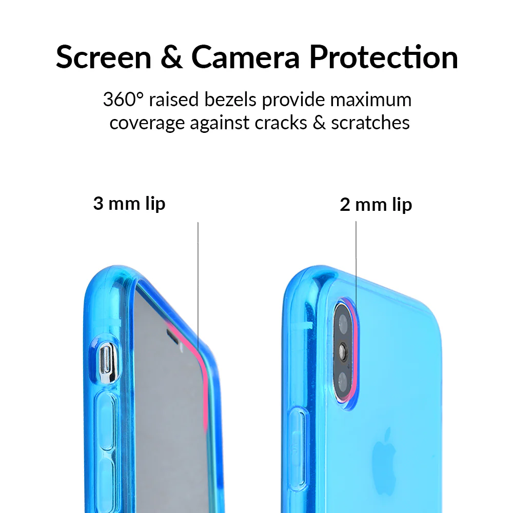 Neon Blue Clear iPhone Case - Image 32