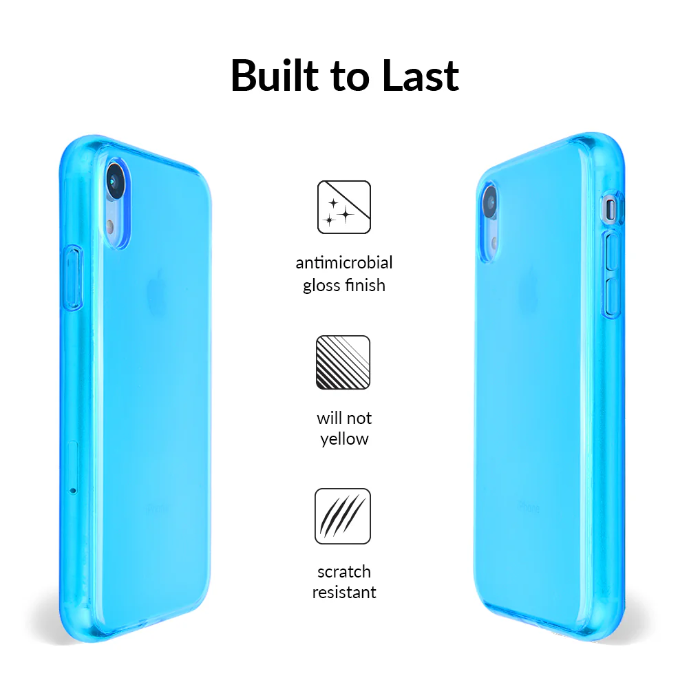 Neon Blue Clear iPhone Case - Image 4