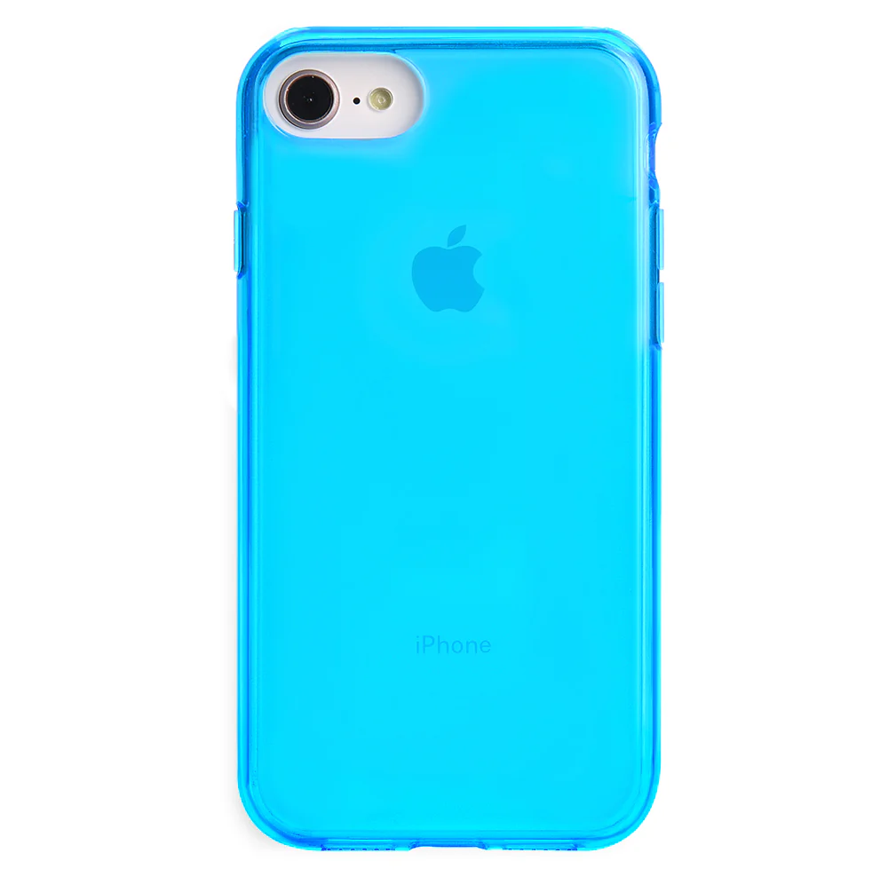Neon Blue Clear iPhone Case - Image 41