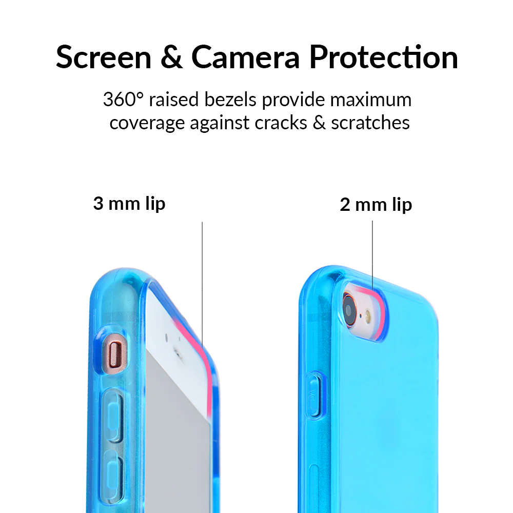 Neon Blue Clear iPhone Case - Image 42
