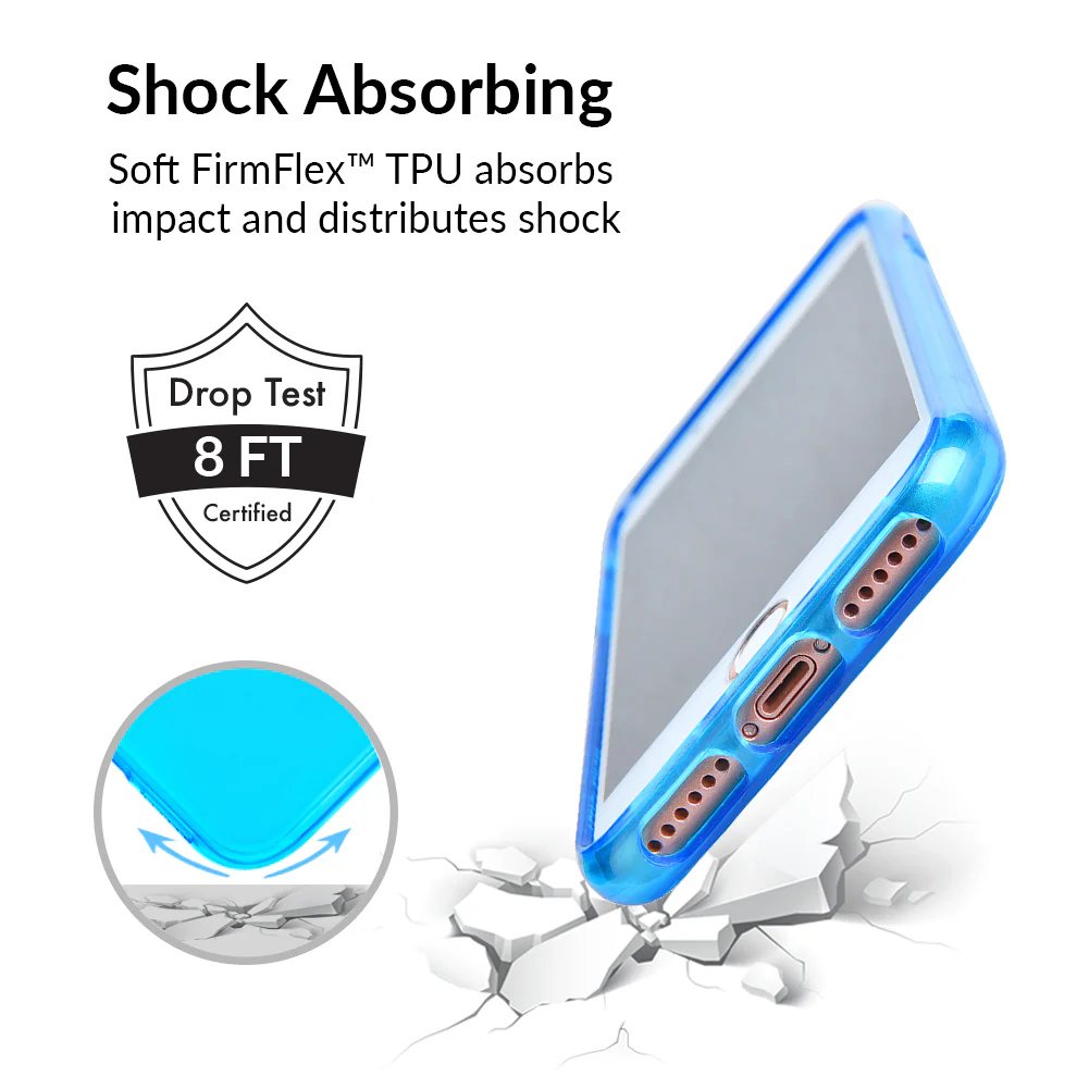 Neon Blue Clear iPhone Case - Image 43