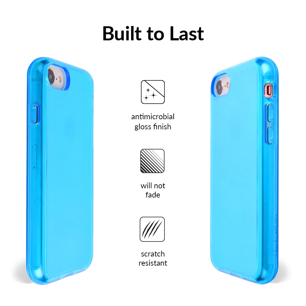 Neon Blue Clear iPhone Case - Image 44