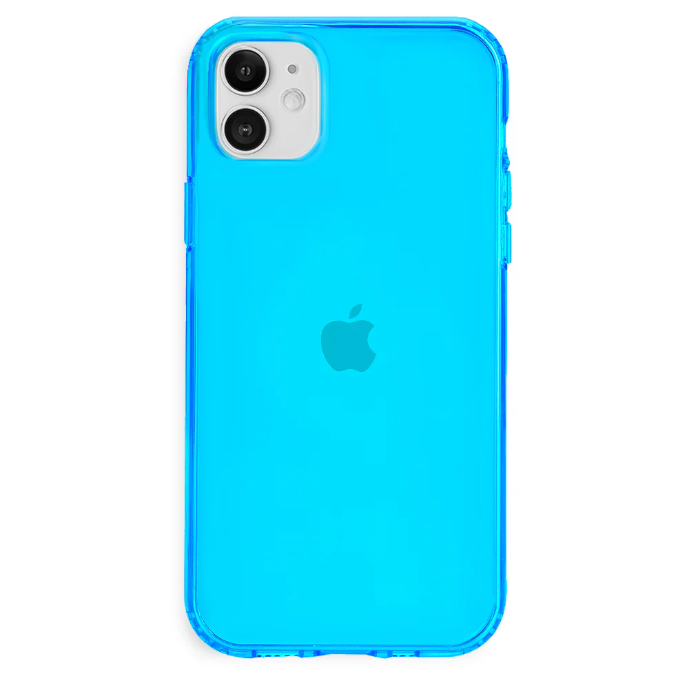 Neon Blue Clear iPhone Case - Image 46