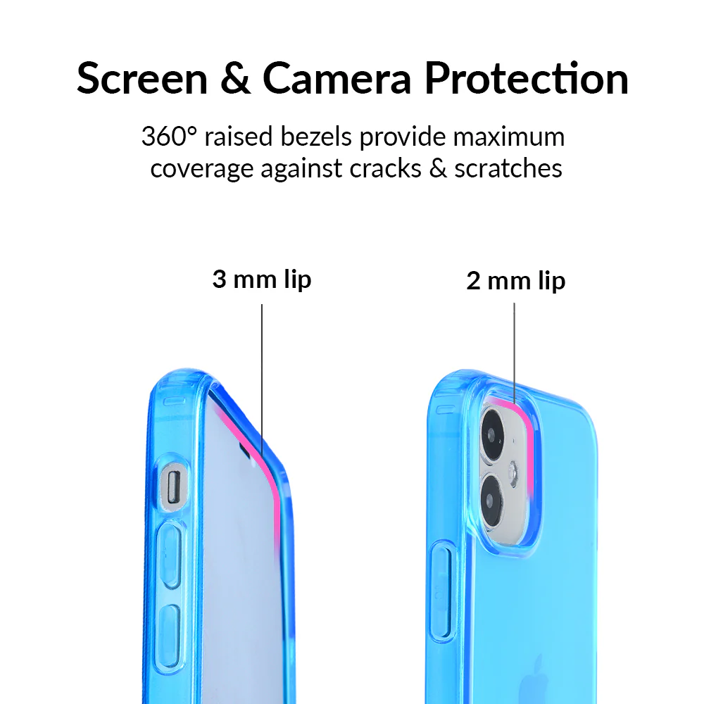 Neon Blue Clear iPhone Case - Image 47