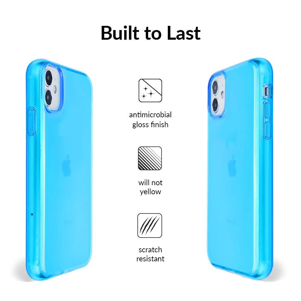 Neon Blue Clear iPhone Case - Image 49
