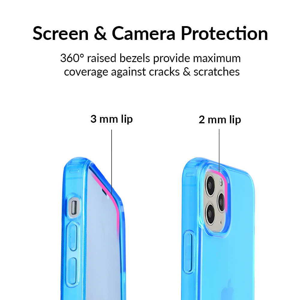 Neon Blue Clear iPhone Case - Image 52