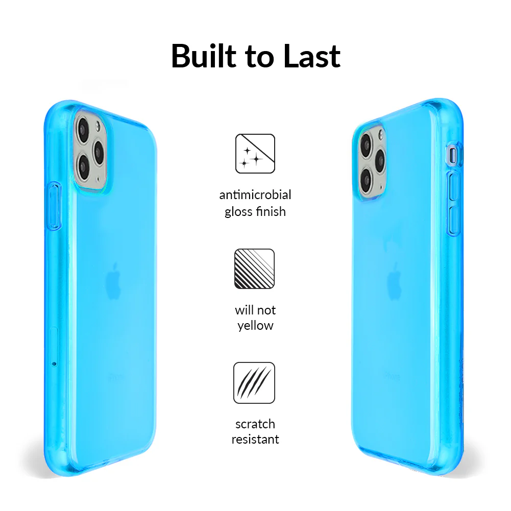 Neon Blue Clear iPhone Case - Image 59