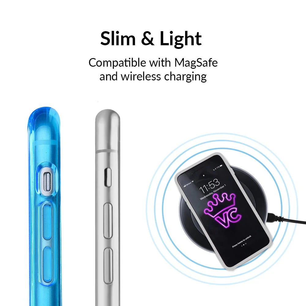 Neon Blue Clear iPhone Case - Image 60