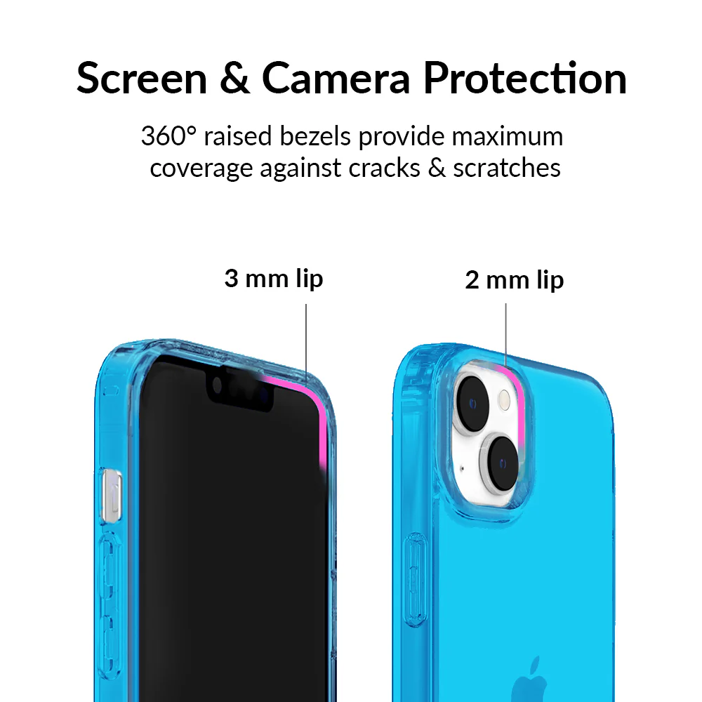 Neon Blue Clear iPhone Case - Image 63