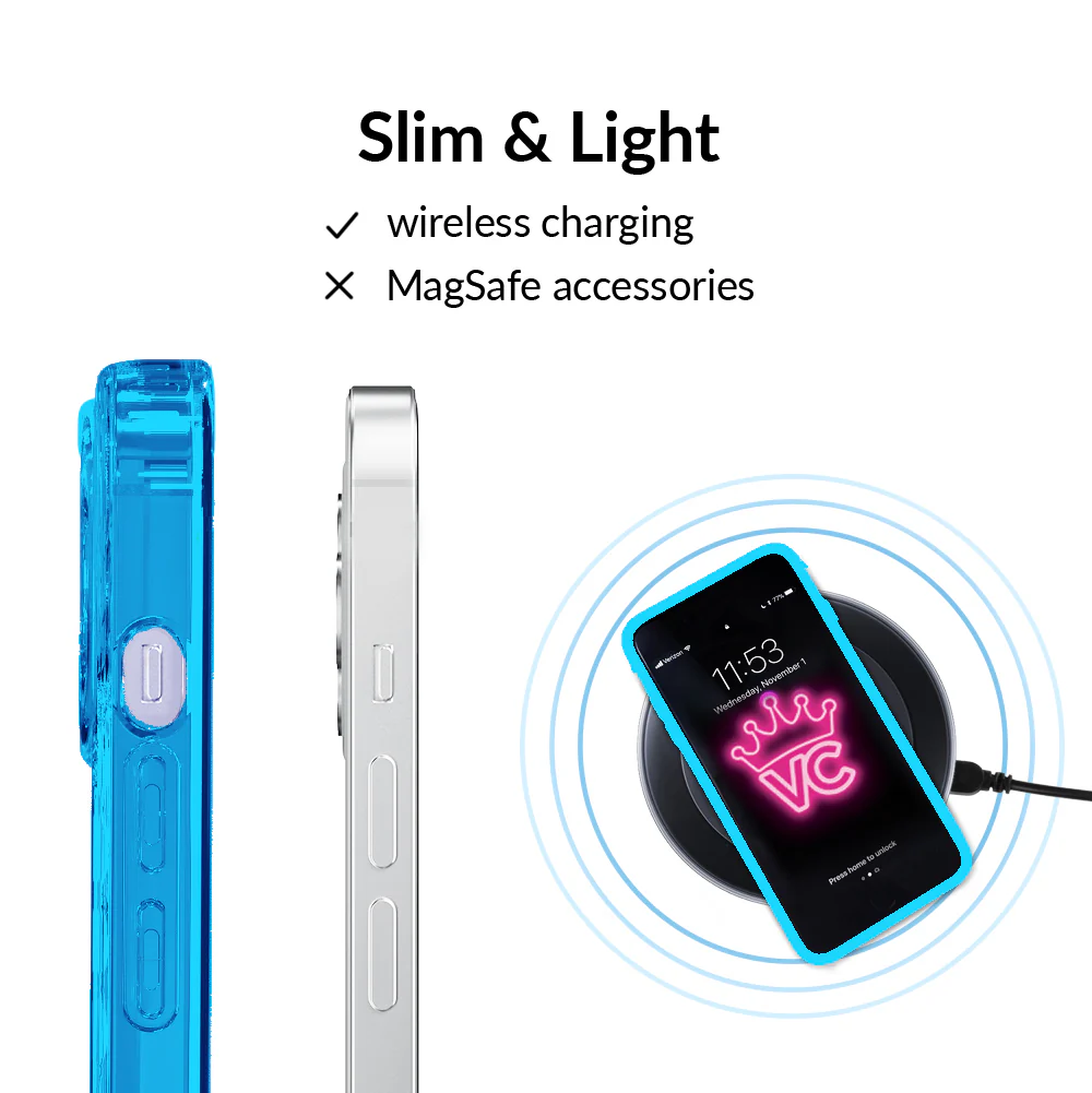 Neon Blue Clear iPhone Case - Image 66