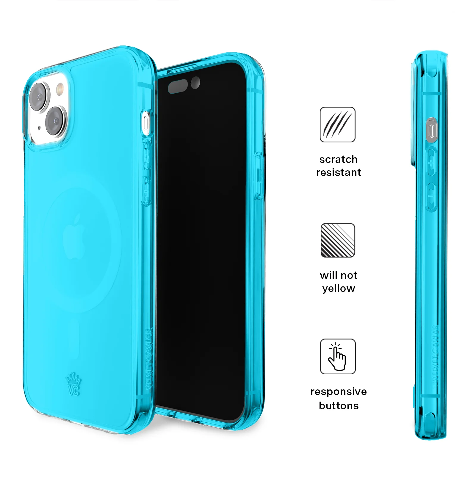 Neon Blue Clear iPhone Case - Image 71